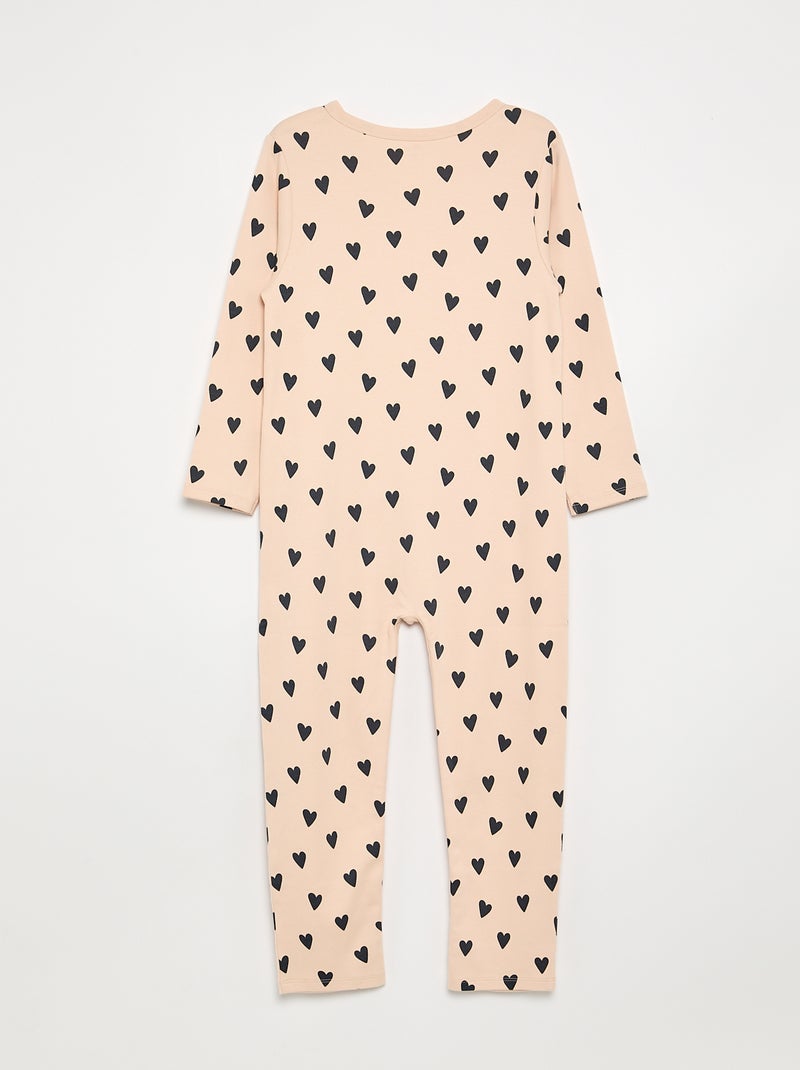 Pijama mono con abertura de botones a presión - colección fácil de poner Rosa - Kiabi