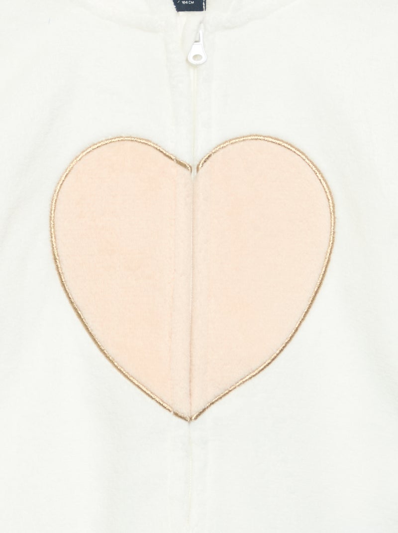 Pijama mono de forro polar Blanco - Kiabi