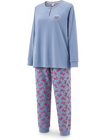Pijama mujer algodón polar bordado lurex ozabi