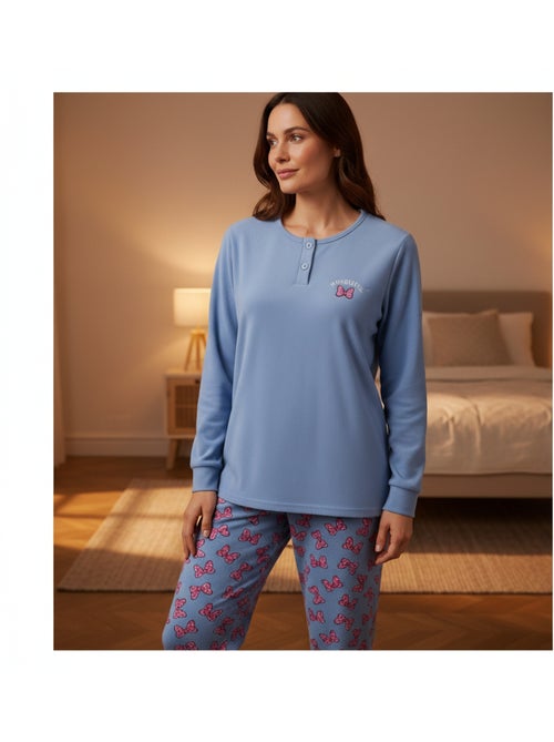 Pijama mujer algodón polar bordado lurex ozabi - Kiabi Pijama mujer algodón polar bordado lurex ozabi - Kiabi