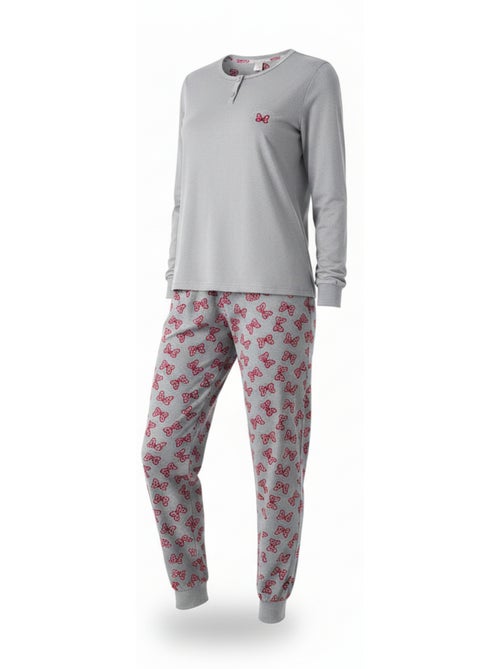 Pijama mujer algodón polar bordado lurex ozabi - Kiabi Pijama mujer algodón polar bordado lurex ozabi - Kiabi