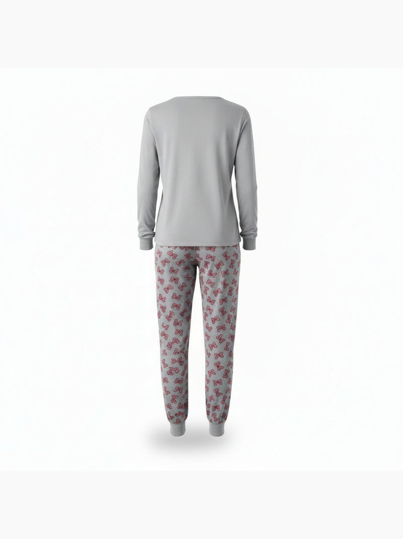 Pijama mujer algodón polar bordado lurex ozabi Gris - Kiabi