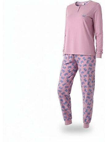 Pijama mujer algodón polar bordado lurex ozabi