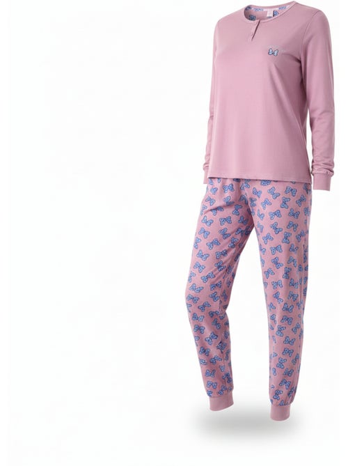 Pijama mujer algodón polar bordado lurex ozabi - Kiabi Pijama mujer algodón polar bordado lurex ozabi - Kiabi