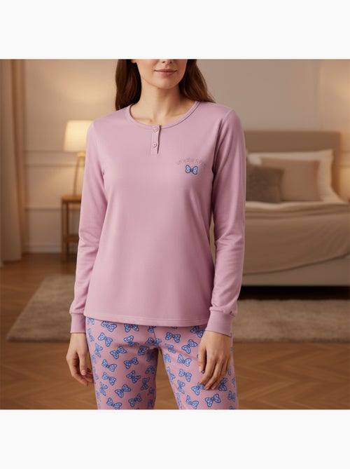 Pijama mujer algodón polar bordado lurex ozabi - Kiabi Pijama mujer algodón polar bordado lurex ozabi - Kiabi