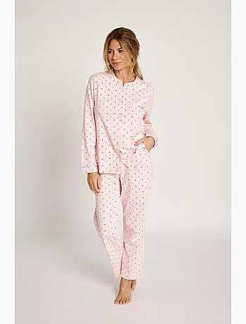 Pijama mujer camisero algodón lunares | muydemi