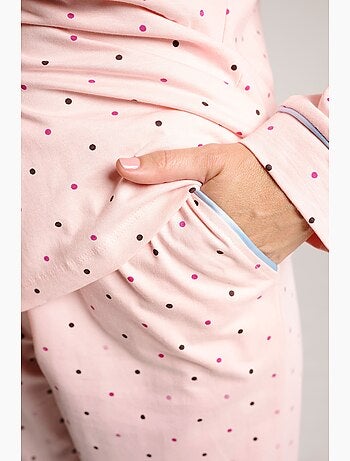 Pijama mujer camisero algodón lunares | muydemi