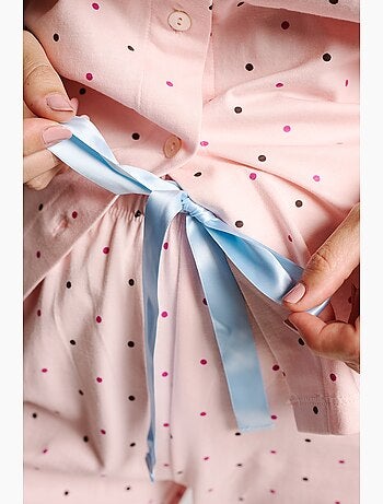 Pijama mujer camisero algodón lunares | muydemi