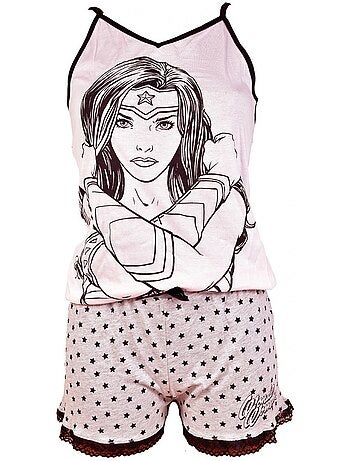 Pijama Mujer COMICS: WONDERWOMAN en Algodón -Calidez, Suavidad y Confort-