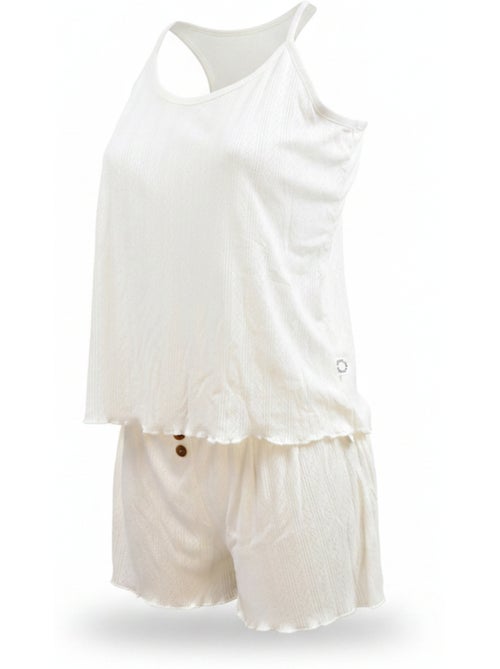 Pijama Mujer INFINITIF PARIS Conjunto Camiseta y Pantalón Corto Punto - Kiabi Pijama Mujer INFINITIF PARIS Conjunto Camiseta y Pantalón Corto Punto - Kiabi