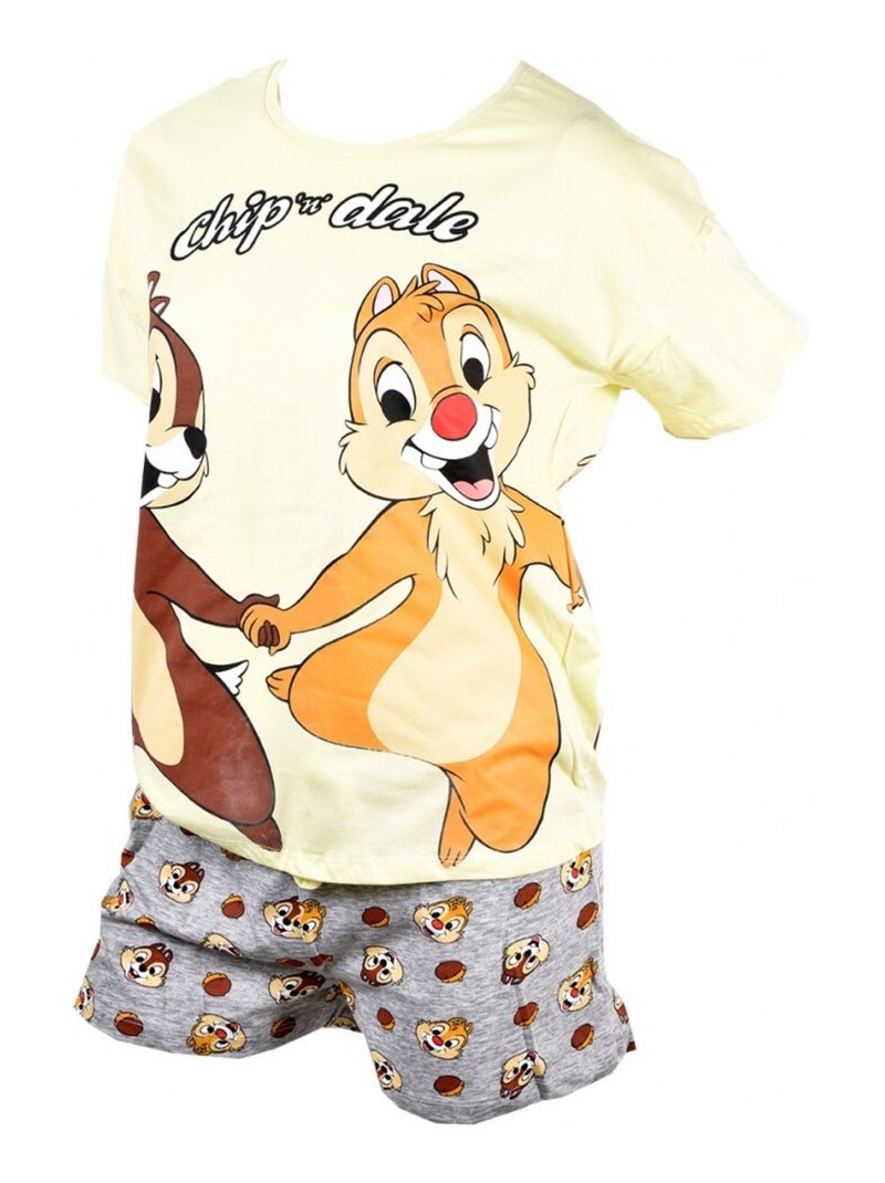 Pijama mujer LICENCE DISNEY Gris amarillo - Kiabi