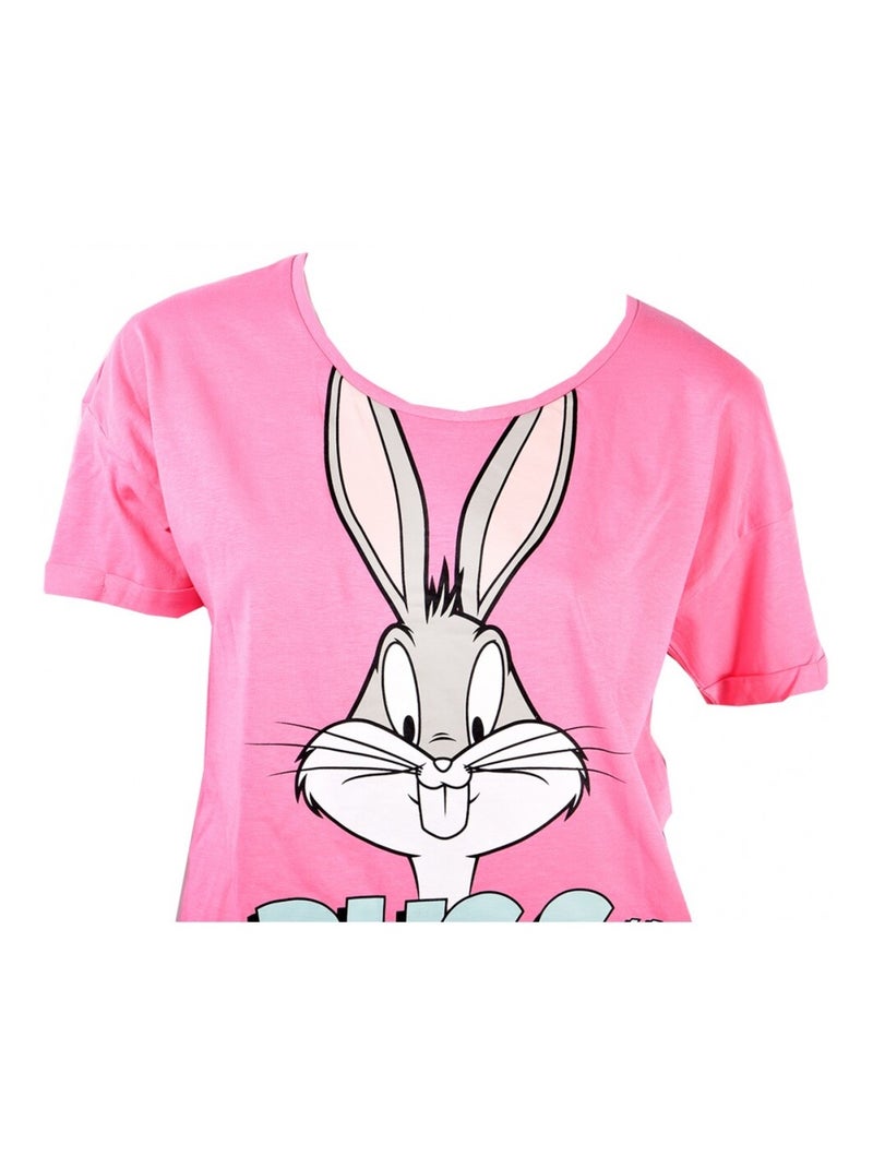 Pijama Mujer LOONEY TUNES Rosa Negro Blanco Gris - Kiabi