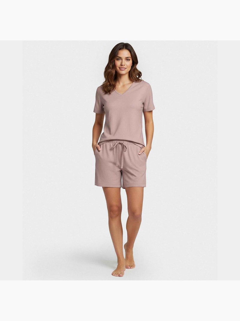Pijama mujer lyocell manga corta | Impetus Rosa viejo - Kiabi