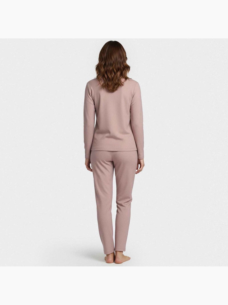 Pijama mujer manga larga lyocell | Impetus Rosa viejo - Kiabi