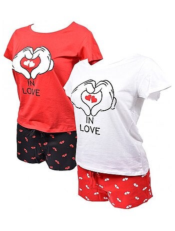 Pijama Mujer MINNIE Algodón - Pack de 2