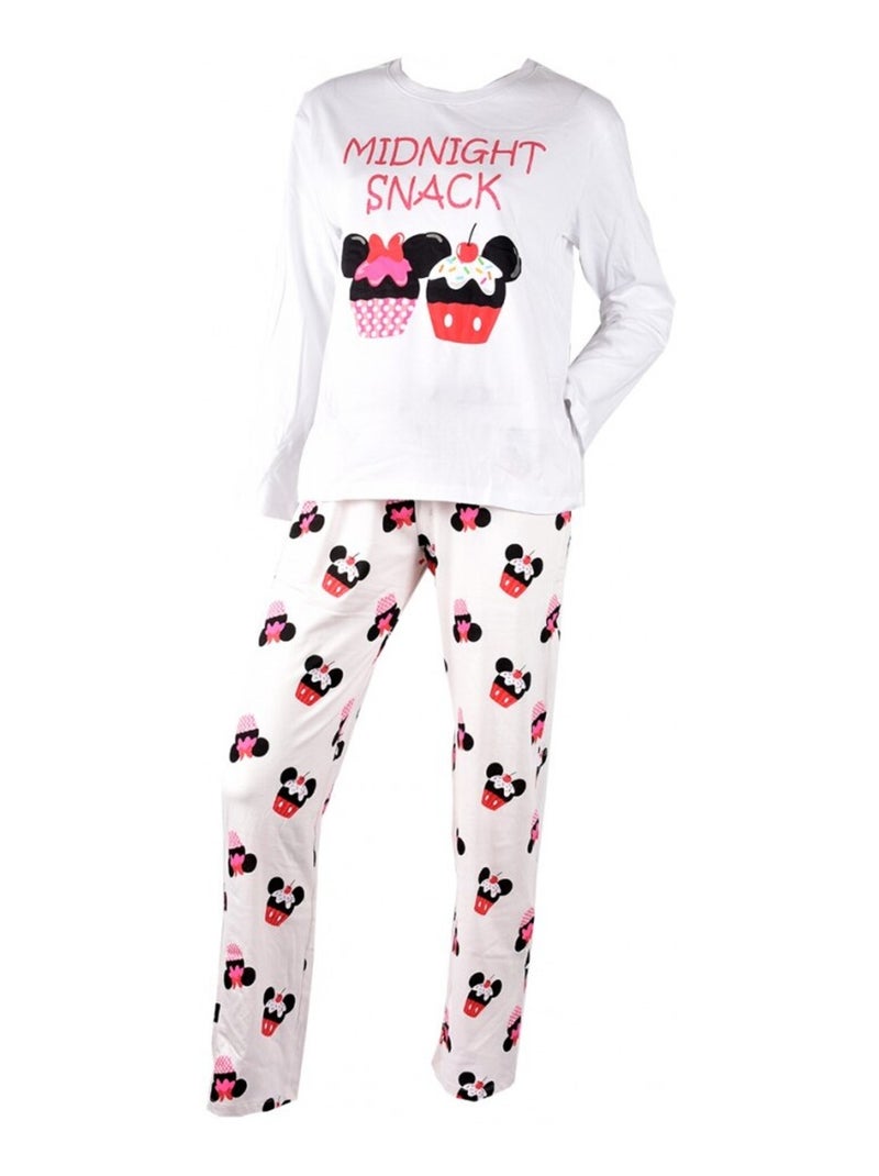 Pijama Mujer MINNIE en Algodón - Pack de 2 Blanco Rosa - Kiabi