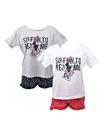 Pijama Mujer MINNIE en Algodón - Pack de 2