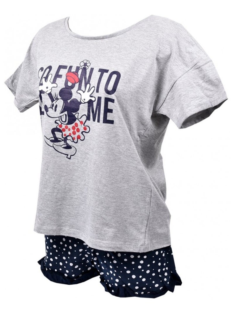 Pijama Mujer MINNIE en Algodón - Pack de 2 Gris blanco - Kiabi