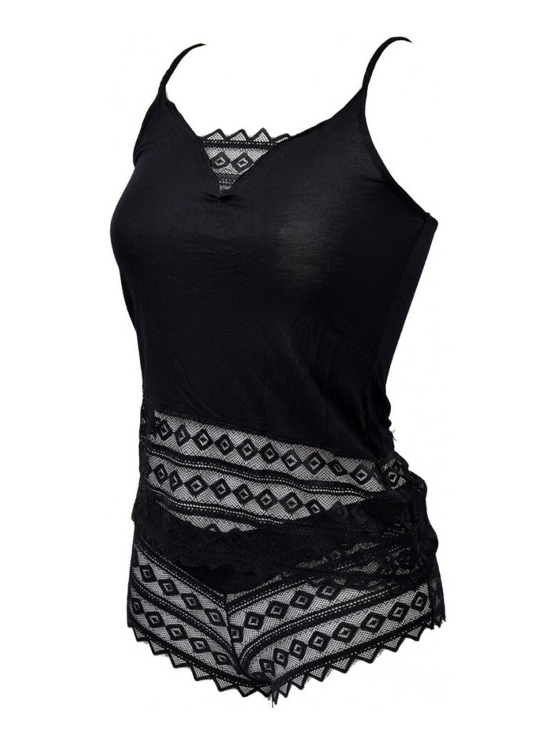 Pijama Mujer NO PUBLIK en Viscosa - Pack de 2 Negro Gris - Kiabi