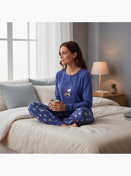 Pijama mujer ozabi ligero bordado estampado - Kiabi Pijama mujer ozabi ligero bordado estampado - Kiabi
