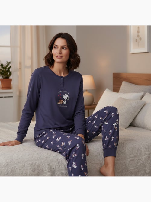 Pijama mujer ozabi ligero bordado estampado - Kiabi Pijama mujer ozabi ligero bordado estampado - Kiabi