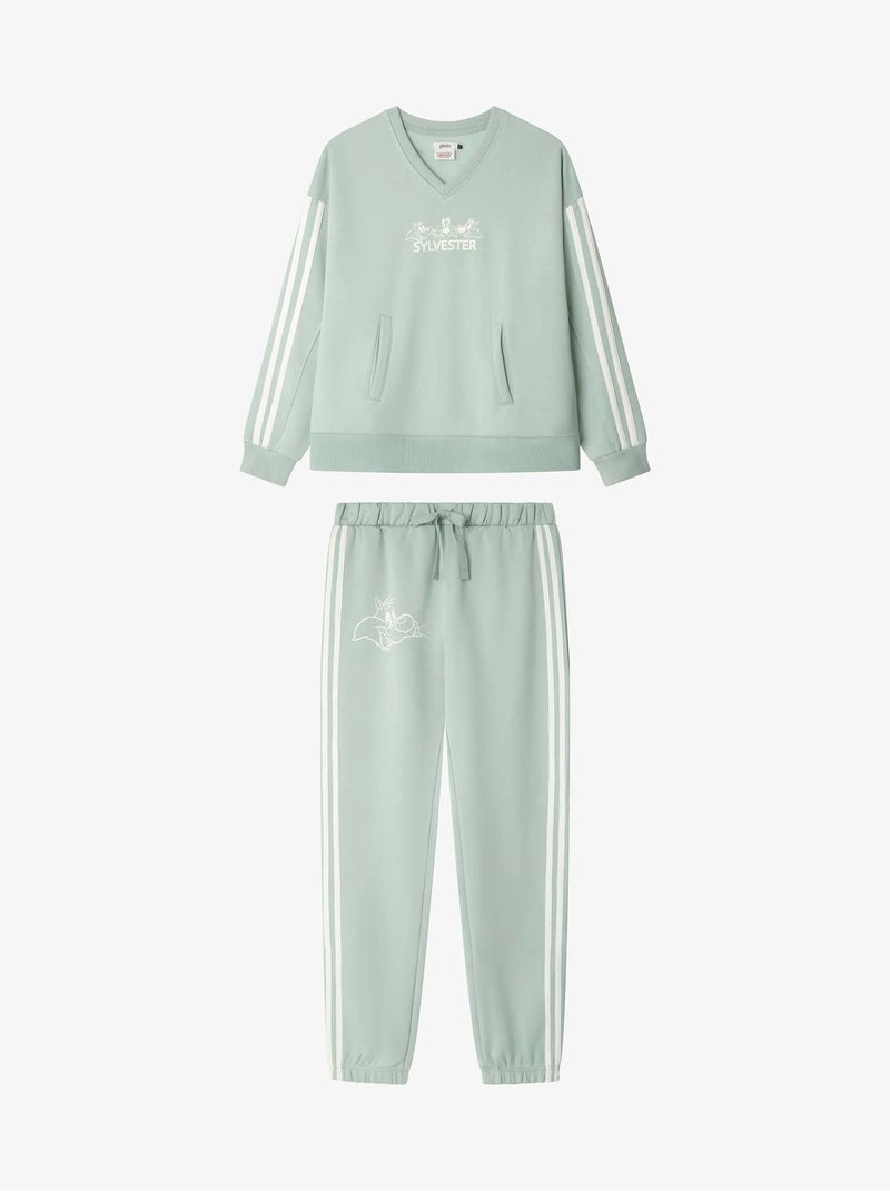 Pijama mujer sylvester en tejido felpa con tacto suave interior Azul agua - Kiabi