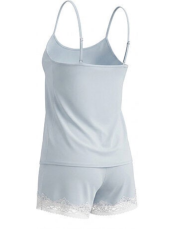 Pijama mujer viscosa tirantes cuello de pico encaje tacto suave