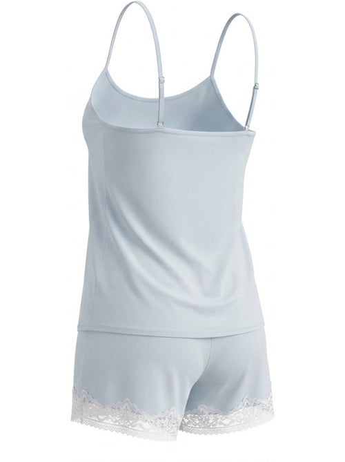 Pijama mujer viscosa tirantes cuello de pico encaje tacto suave - Kiabi Pijama mujer viscosa tirantes cuello de pico encaje tacto suave - Kiabi