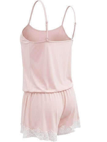 Pijama mujer viscosa tirantes cuello de pico encaje tacto suave