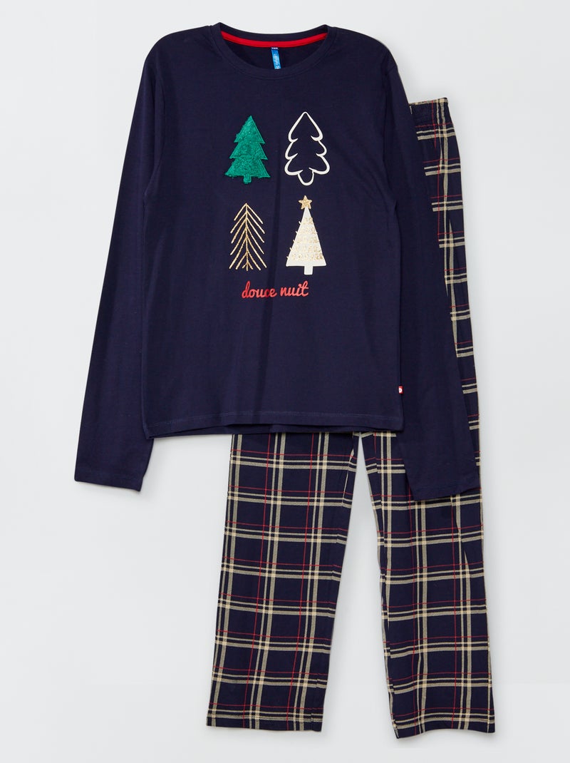Pijama 'Navidad' - 2 piezas azul marino - Kiabi