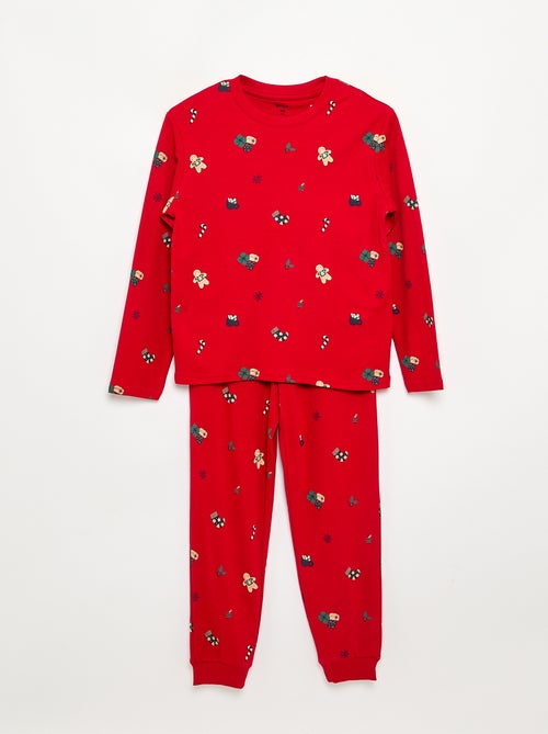 Pijama 'Navidad' 2 piezas - Camiseta de manga larga + pantalón - Kiabi