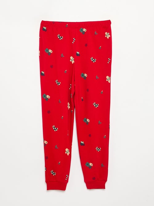 Pijama 'Navidad' 2 piezas - Camiseta de manga larga + pantalón - Kiabi