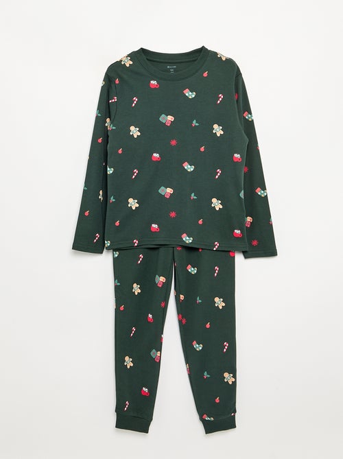 Pijama 'Navidad' 2 piezas - Camiseta de manga larga + pantalón - Kiabi
