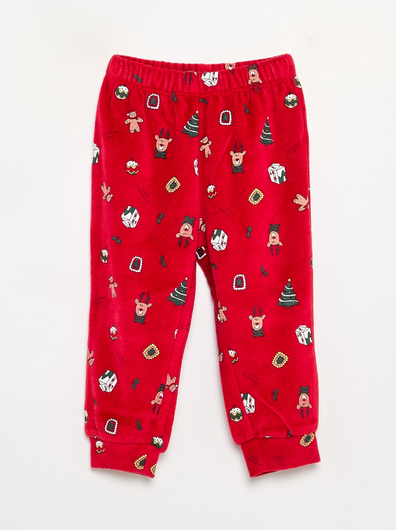 Pijama 'Navidad' de 2 piezas - Sudadera + pantalón Rojo - Kiabi