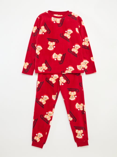 Pijama Navideño polar con estampado completo - Kiabi