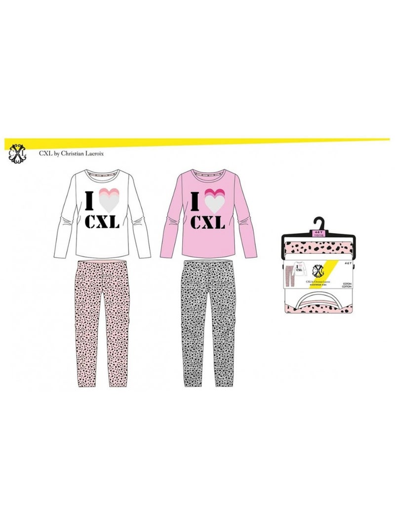Pijama Niña CXL BY LACROIX - Pack de 2 Azul Rosa Gris - Kiabi