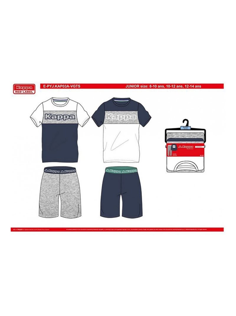 Pijama niño KAPPA Azul Gris Blanco - Kiabi