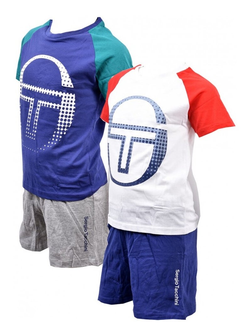 Pijama niño SERGIO TACCHINI - Pack de 2 Azul Blanco - Kiabi