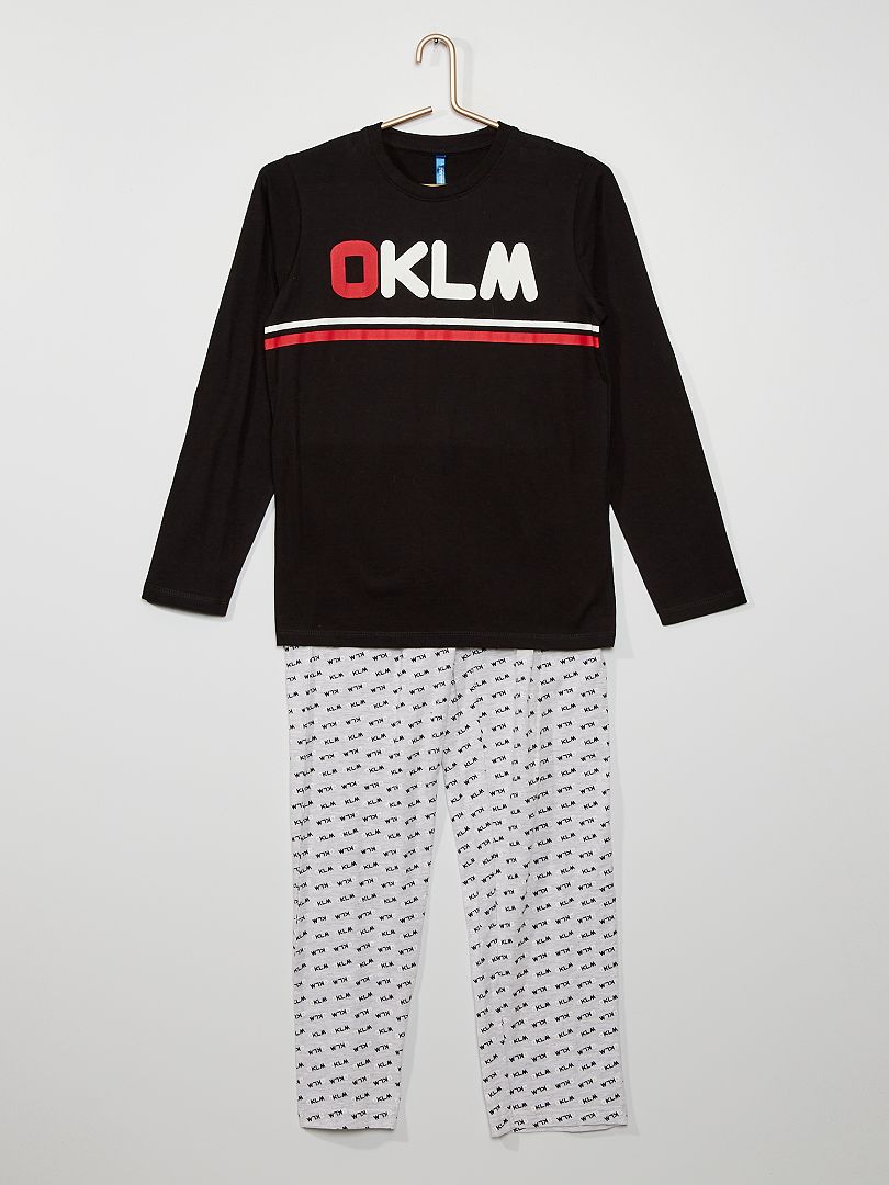 Pijama 'OKLM' negro/gris - Kiabi