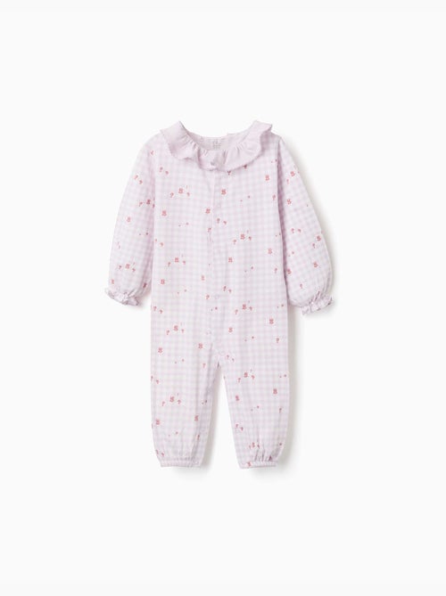 Pijama pelele de algodón con estampado a cuadros Vichy - Kiabi Pijama pelele de algodón con estampado a cuadros Vichy - Kiabi