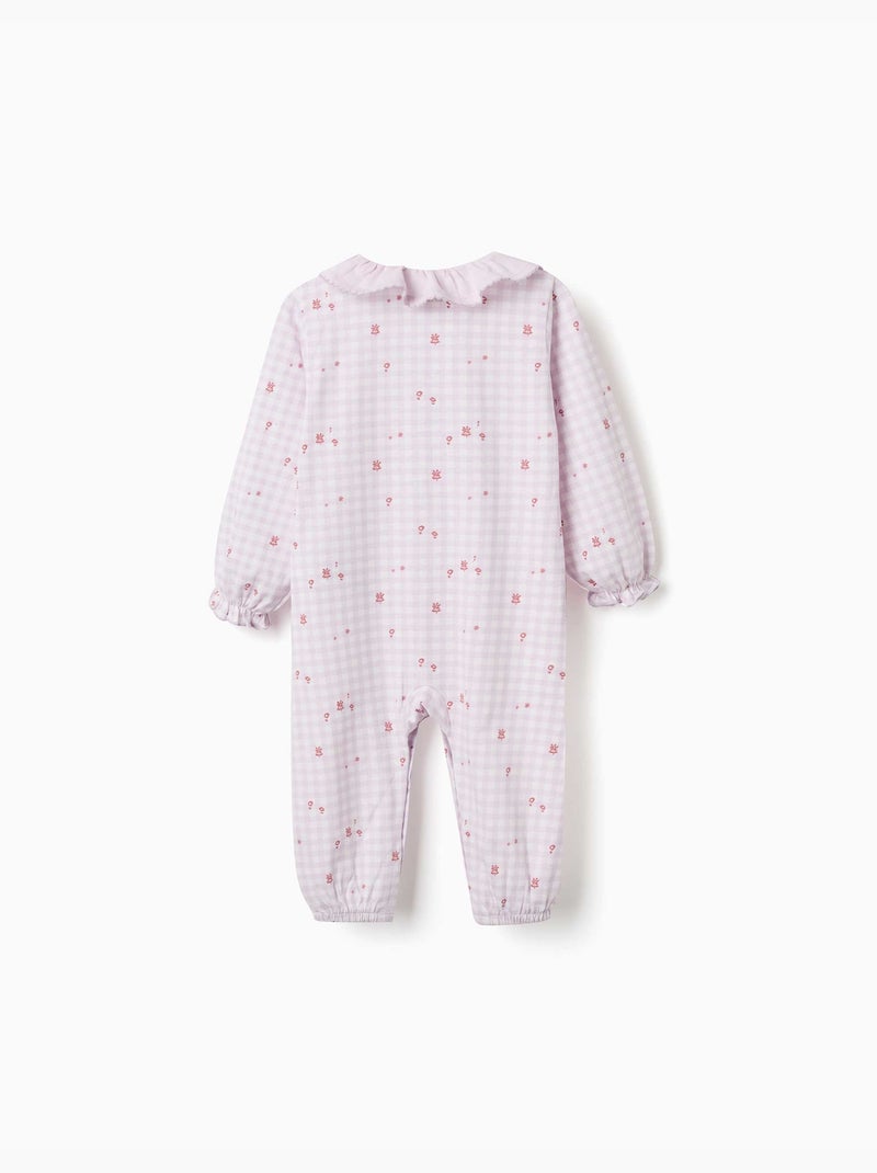 Pijama pelele de algodón con estampado a cuadros Vichy Rosa claro - Kiabi