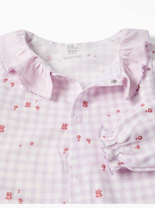 Pijama pelele de algodón con estampado a cuadros Vichy - Kiabi Pijama pelele de algodón con estampado a cuadros Vichy - Kiabi