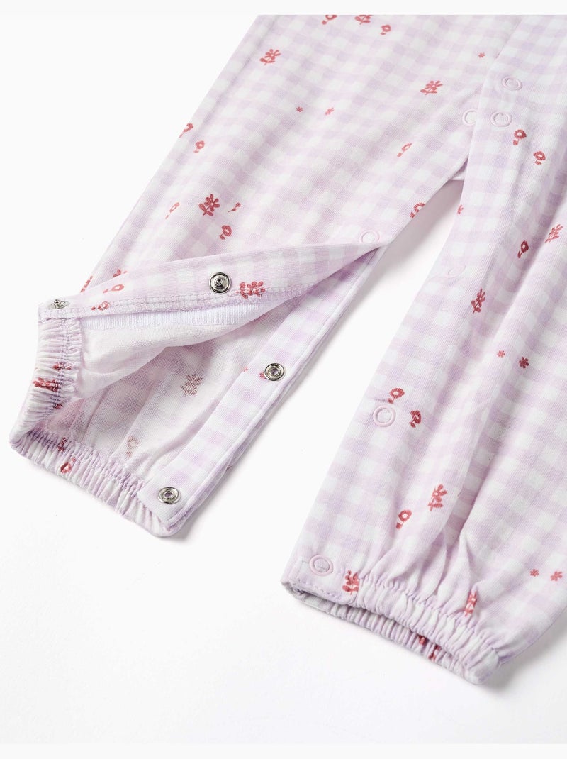 Pijama pelele de algodón con estampado a cuadros Vichy Rosa claro - Kiabi