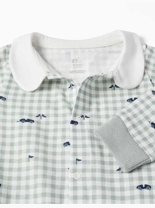 Pijama pelele de algodón con estampado a cuadros vichy - Kiabi Pijama pelele de algodón con estampado a cuadros vichy - Kiabi