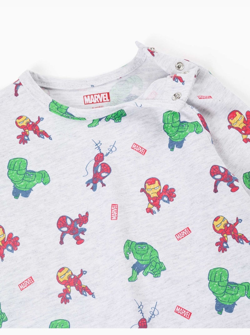 Pijama pelele de algodón con estampados de Marvel Gris claro - Kiabi