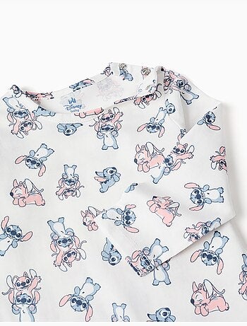 Pijama pelele de algodón con motivo de Stitch