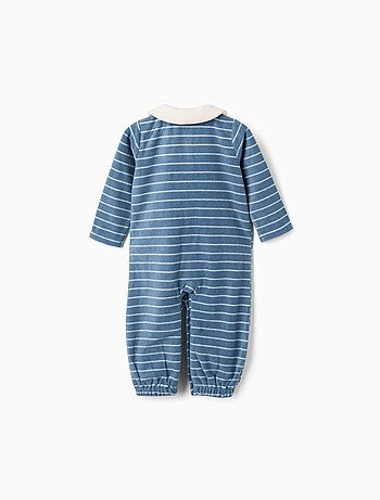 Pijama pelele de felpa polar a rayas