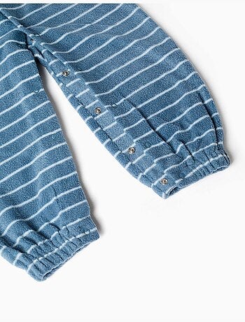 Pijama pelele de felpa polar a rayas