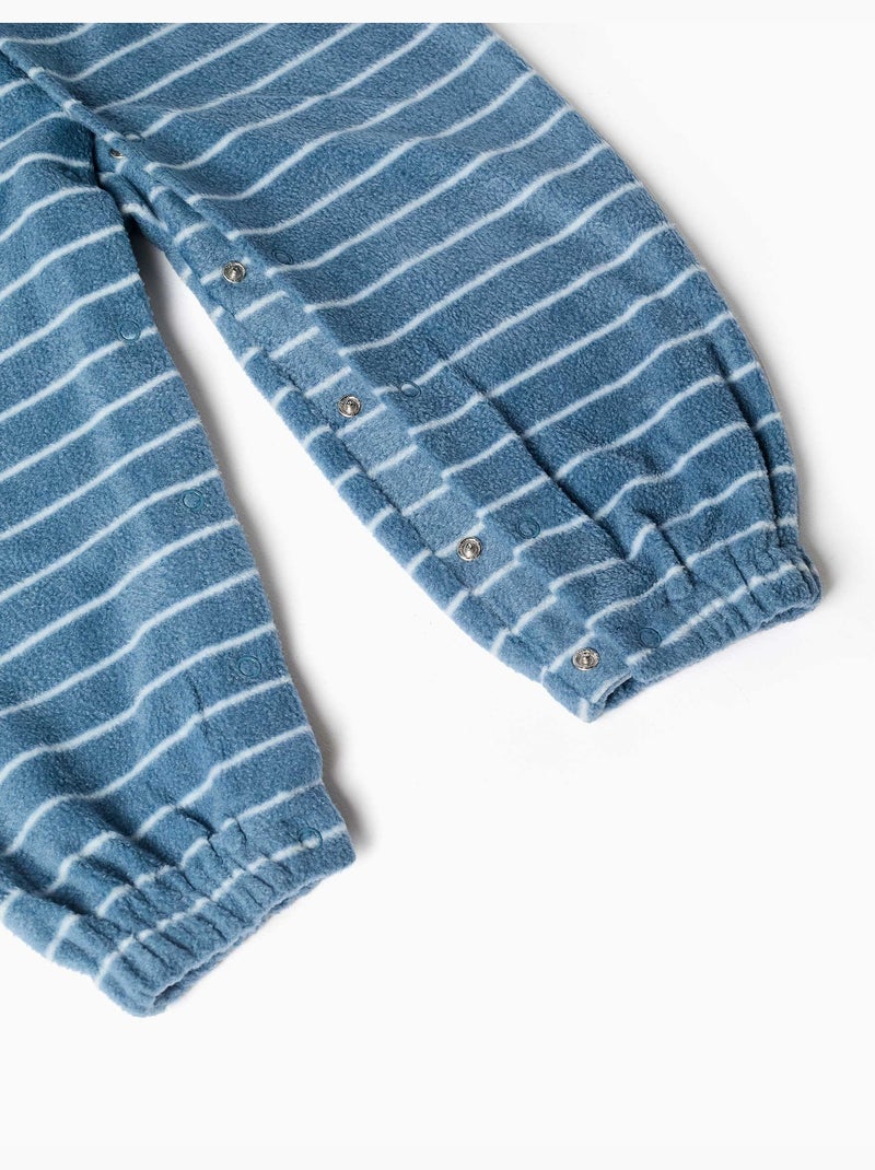 Pijama pelele de felpa polar a rayas Azul Azul - Kiabi