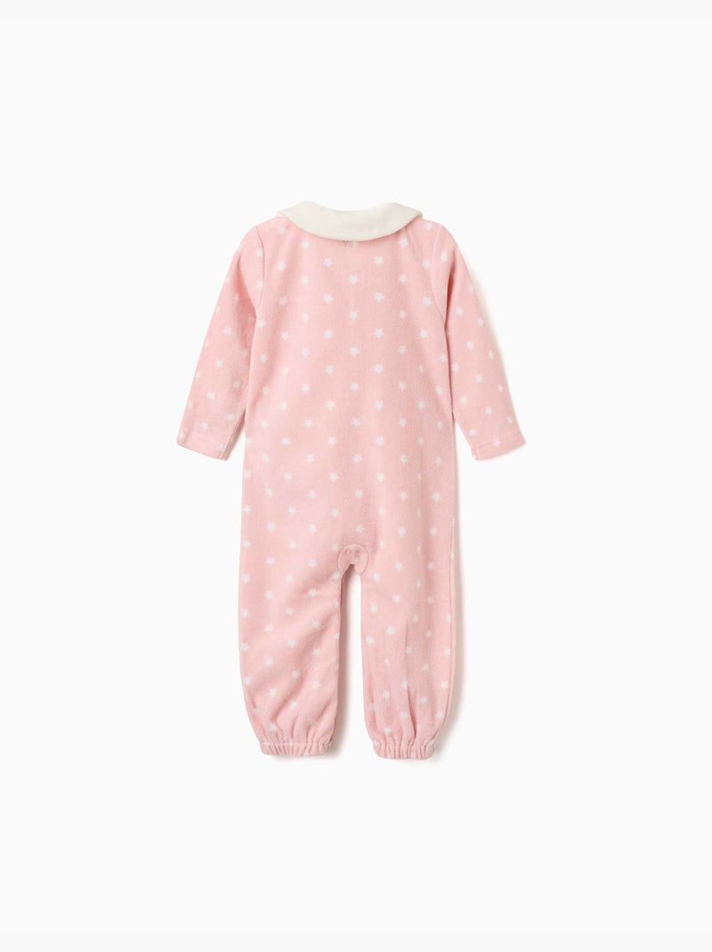 Pijama pelele de felpa polar con estrellas Rosa claro - Kiabi